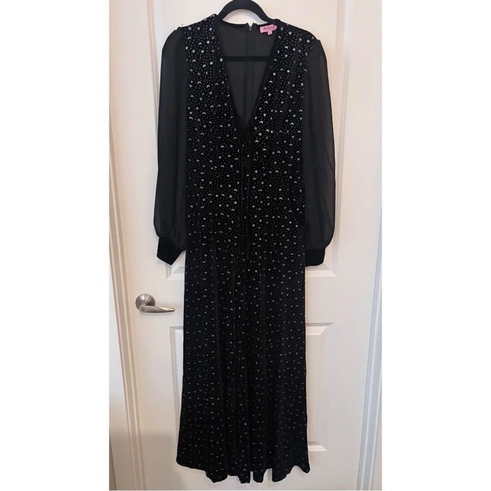 EUC REBEL LOVE/ELLE REBEL VELVET STAR JUMPSUIT - LG